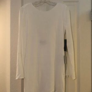 White open back midi dress